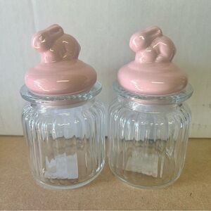 Easter Glass Bunny Jars With Lid Set Brand New. Please see pictures.